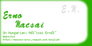 erno macsai business card